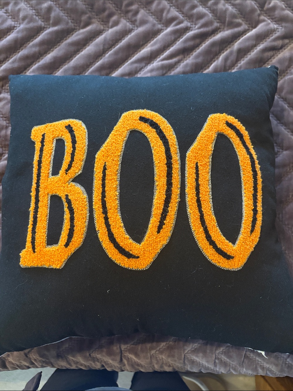 Bold Striped Throw Pillow in Orange, Black & Tan Halloween